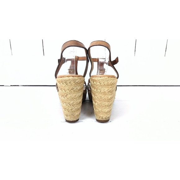 Paul Green open toe strappy leather platform wedge espadrille rope sandals - Picture 6 of 8